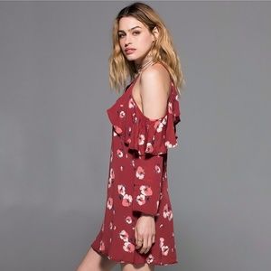 Band of Gypsies - Poppy Ruffle Cold Shoulder Dress